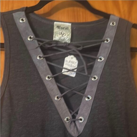 Vocal Black Tunic with Lace-Up Detail - Picture 4 of 4